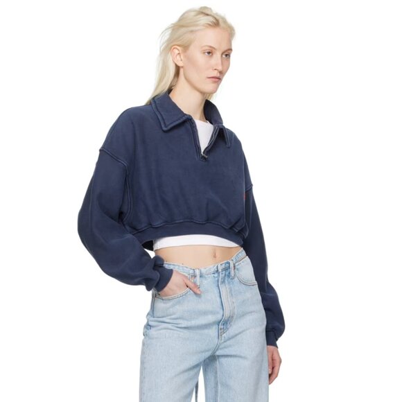 Alexander Wang Navy Half-Zip Sweatshirt - Picture 4 of 4